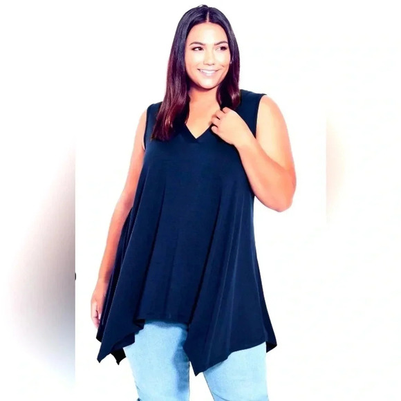 Women’s V-Neck Swing Top, Navy - Picture 1 of 4